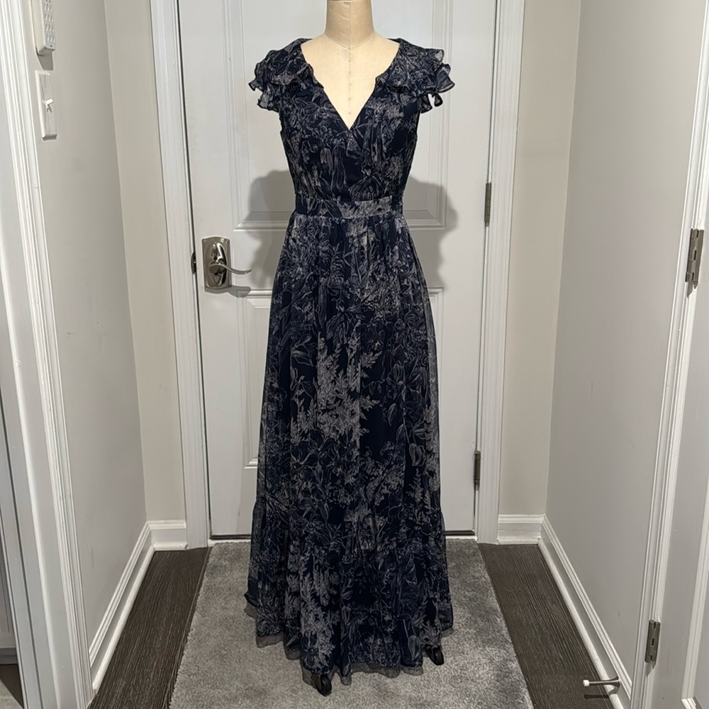 AQUA wrap dress in blue